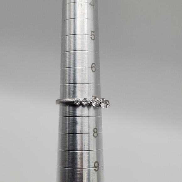 Vintage Sterling Silver 925 Ring Bar Lafonn Platinum Over Sterling Size 7 - Picture 9 of 9